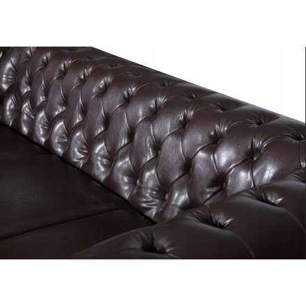 Sofa/ kanapa Chesterfield York Pikowana Czarna Dwuosobowa - 3